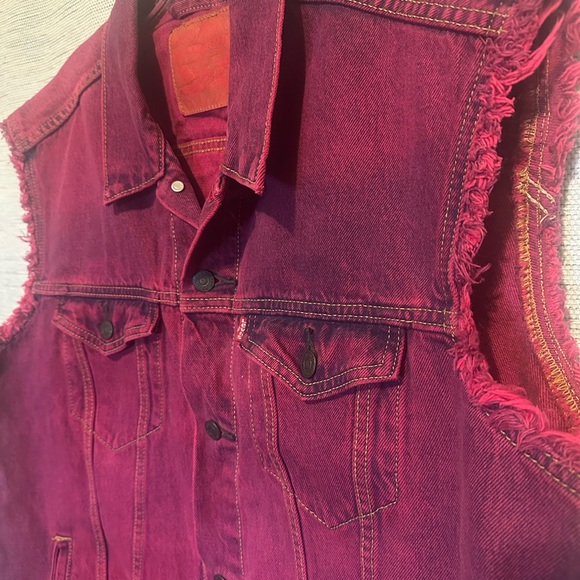 Vintage Levi's Stratus Pink Denim Vest - Picture 2 of 5